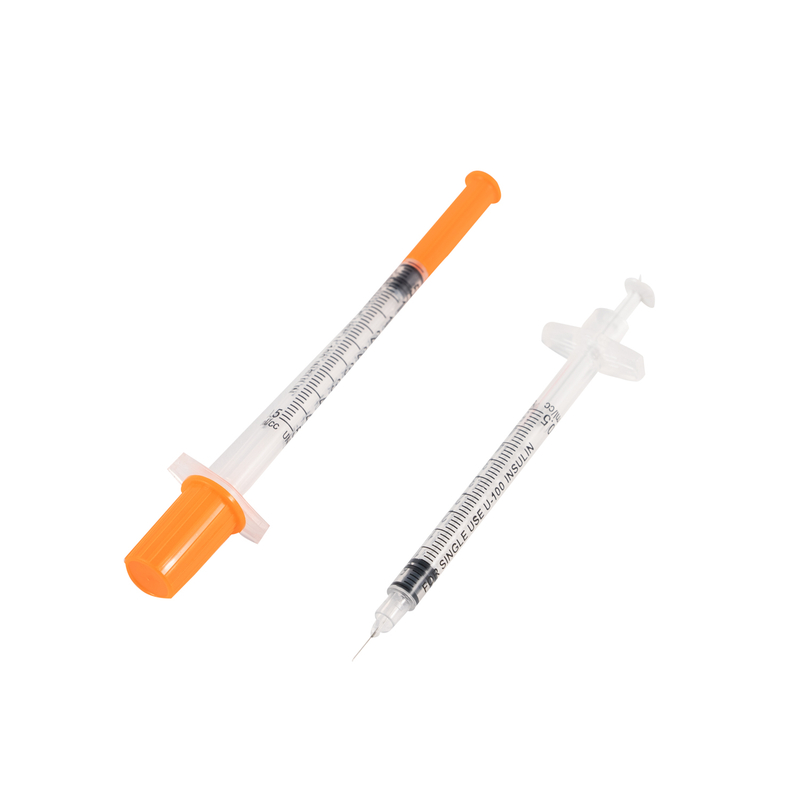 Jeringa y aguja de insulina de 0,3 ml, 29 g x 13 mm (29 g x 1/2 pulgadas)