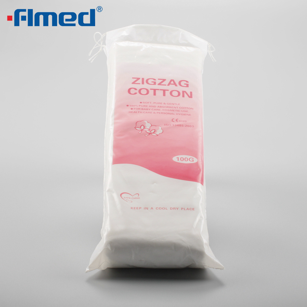 Cotton de algodón quirúrgico zig-zag