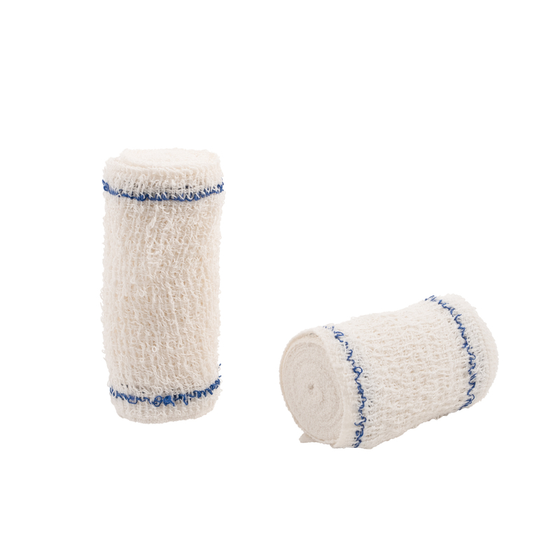 HospiCrepe Vendaje crepé elástico envuelto individualmente, 10 cm x 4,5 m, paquete de 12 rollos