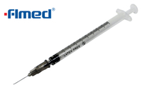 Jeringa de 1 ml con 27 g de aguja hipodérmica